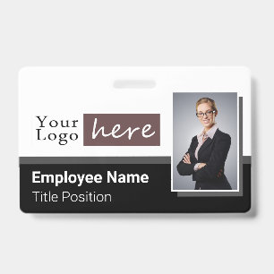 Badge Une photo de style horizontal Logo Nom de l'employ