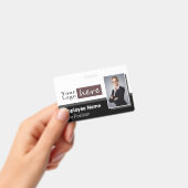 Badge Une photo horizontale Style Logo Nom de l'employé (Manuel / portable)