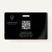 Badge Une simple coutume noir moderne minimaliste (Dos)