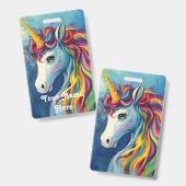 Badge unicorne nom d'hôte d'anniversaire (Avant & arrière)