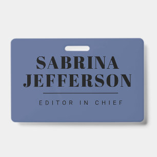 Badge Unique Elegant Plain Simple Bleu Noir