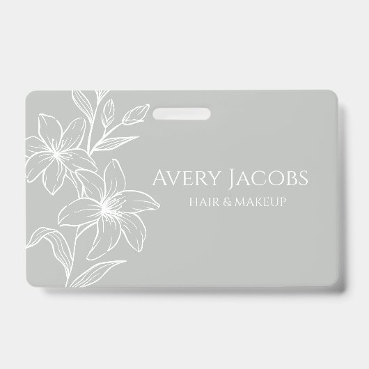 Badge Unique Moderne Sage Vert Boho Floral (Face)