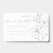 Badge Unique Moderne Sage Vert Boho Floral (Dos)