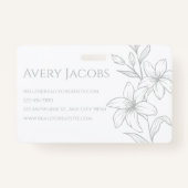 Badge Unique Moderne Sage Vert Boho Floral (Dos)