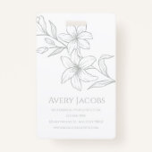 Badge Unique Moderne Sage Vert Boho Floral (Dos)