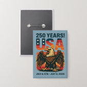 Badge USA 250 Years - Patriotic Bald Eagle 4 juillet 202 (Recto/Verso)