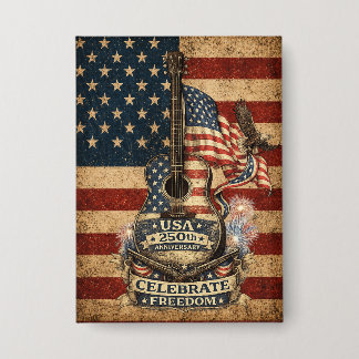 Badge USA Amérique 250e Anniversaire Vintage Patriotique