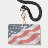 Badge USA Drapeau Carte d'identité de l'étudiant Homesch (Arrière avec lanière)