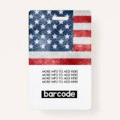 Badge USA Flag American Custom Employee Photo Name (Dos)