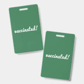 Badge Vacciné | Coronavirus Covid Pro Vaccine Vert (Avant & arrière)