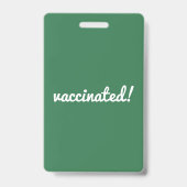 Badge Vacciné | Coronavirus Covid Pro Vaccine Vert (Arrière)