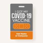 Badge Vacciné J'ai reçu le vaccin Mon Covid-19 avec le n (Dos)