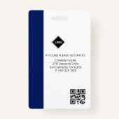 Badge Vague bleue | ID photo de l'employé Sécurité de la (Dos)