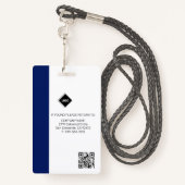 Badge Vague bleue | ID photo de l'employé Sécurité de la (Derrière avec lanière)