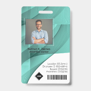 Badge Vague de sarcelle Société de sécurité des cartes