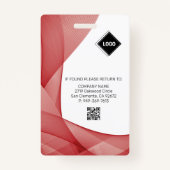 Badge Vague rouge | ID photo de l'employé Sécurité de la (Dos)