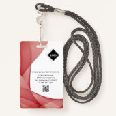 Badge Vague rouge | ID photo de l'employé Sécurité de la (Derrière avec lanière)