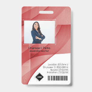 Badge Vague rouge   Société de sécurité des cartes d'ide