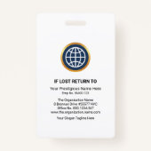 Badge Vagues courbes colorées Code photo employé (Dos)