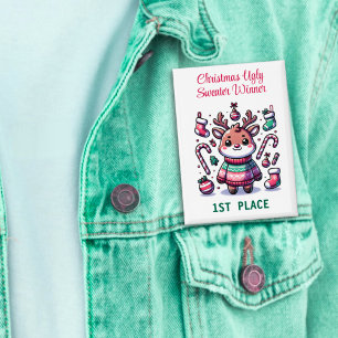 Badge Vainqueur de rennes de Noël moche 1ère place