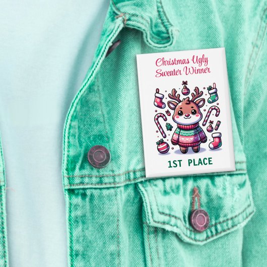 Badge Vainqueur de rennes de Noël moche 1ère place