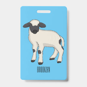 Badge Valais Blacknose sheep cartoon illustration