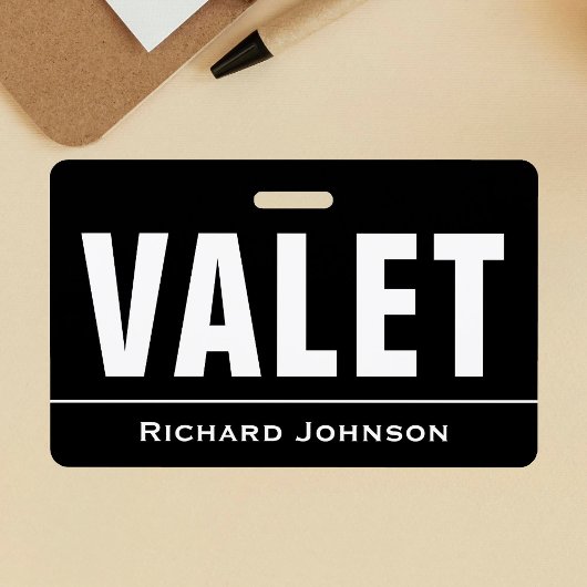Badge Valet nommé customisé