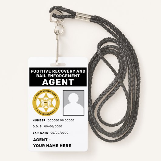 BADGE VAN AGENT VOOR VLUCHTEND HERSTEL EN BORG-HAN (Voorkant met draagriem)