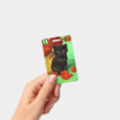 Badge Van Gogh Black Kitten Fleurs rouges (Manuel / portable)