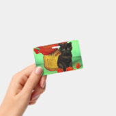 Badge Van Gogh Black Kitten Fleurs rouges (Manuel / portable)