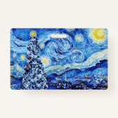 Badge Van Gogh - La nuit étoilée - Noël blanc (Dos)