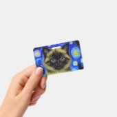 Badge Van Gogh Starry Nuit Siamese Cat (Manuel / portable)
