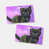 Badge Van Gogh Style Cat (Avant & arrière)