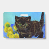 Badge Van Gogh Style Chat avec tournesol (Arrière)