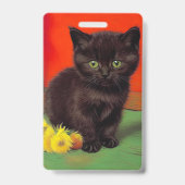 Badge Van Gogh Style Chat noir (Arrière)