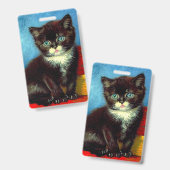 Badge Van Gogh Tuxedo Cat (Avant & arrière)