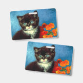 Badge Van Gogh Tuxedo Cat (Avant & arrière)