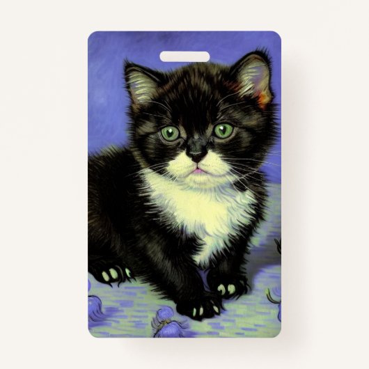 Badge Van Gogh Tuxedo Kitten (Devant)