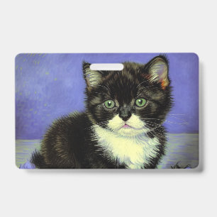 Badge Van Gogh Tuxedo Kitten