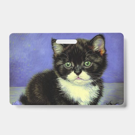 Badge Van Gogh Tuxedo Kitten (Avant)