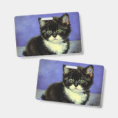 Badge Van Gogh Tuxedo Kitten (Avant & arrière)