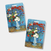 Badge Vase de Van Gogh avec Bleuets et Pavots (Avant & arrière)