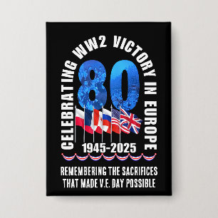 Badge VE DAY 80e anniversaire Victoire en Europe 2ÈME GU