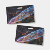 Badge Veil Nebula Supernova Reste Télescope Hubble (Avant & arrière)