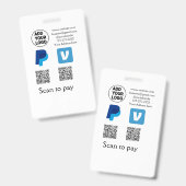 Badge Venmo paypal scan pour payer ajouter q r code logo (Avant & arrière)