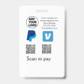 Badge Venmo paypal scan pour payer ajouter q r code logo (Arrière)