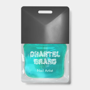 Badge Vernis à ongles sarcelle moderne et branché, salon