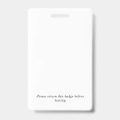 Badge Vert Blanc Ajouter Votre Logo Bar Code Visiteur (Arrière)