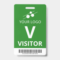 Vert Blanc Ajouter Votre Logo Bar Code Visiteur
