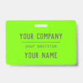 Badge vert fluorescent - lettrage gras (Avant)